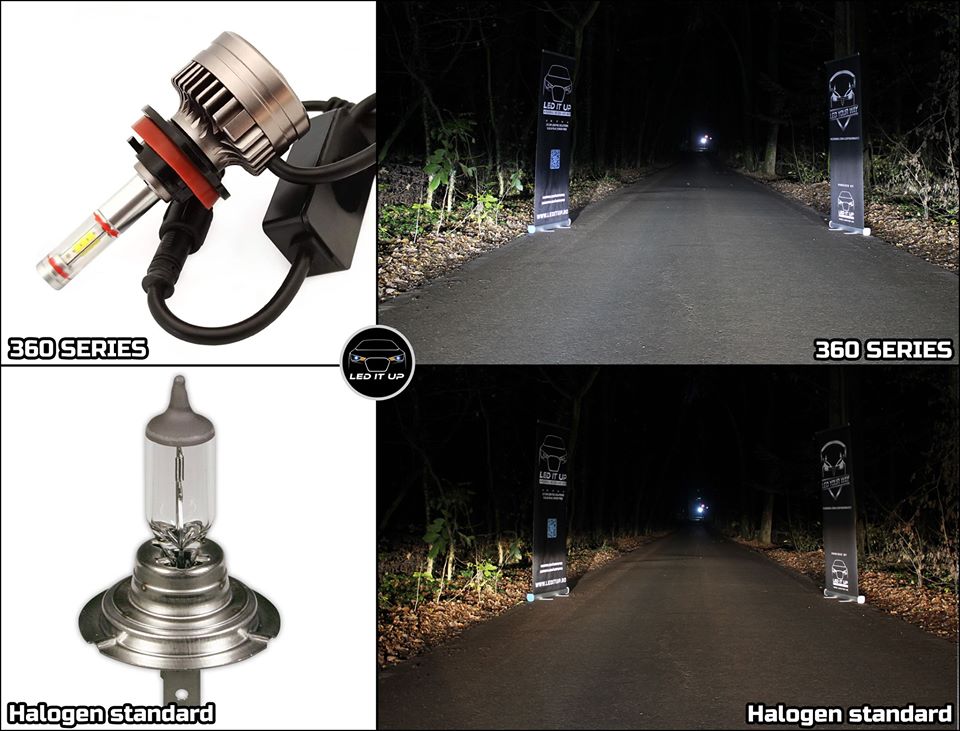 Teste comparative: Kit LED 360 Series vs. halogen H7 standard
