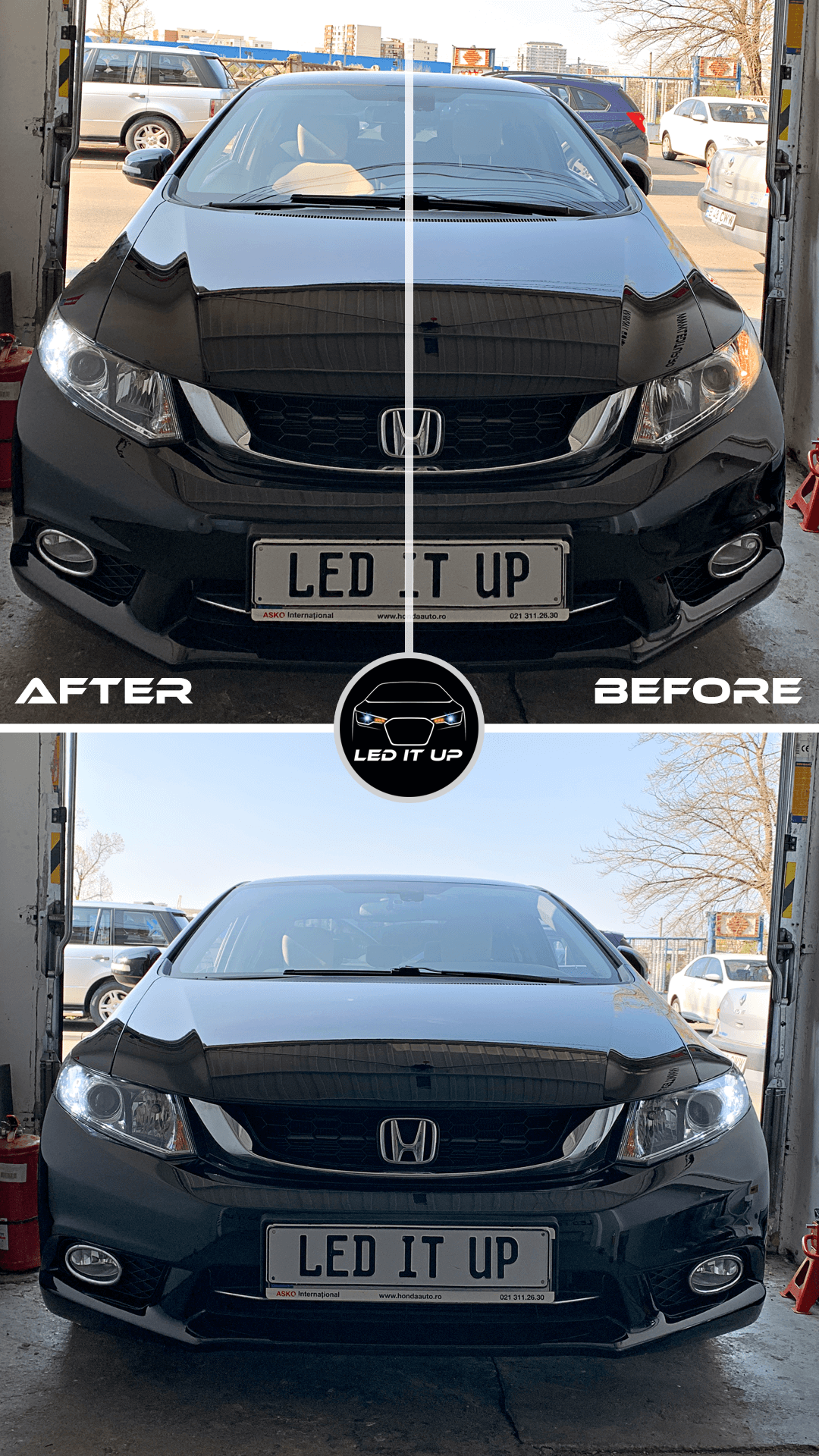 DRL & Pozitii fata Honda Civic IX Sedan (2014)