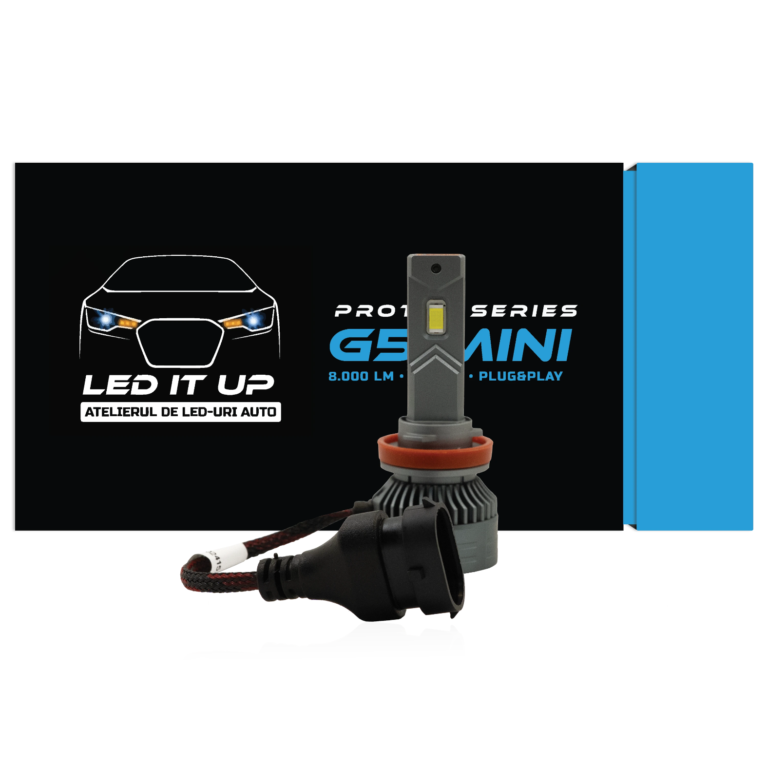 Kit LED H8 / H9 / H11 / H16 Proton Series G5 Mini 6.000K, 8.000 lumens / set